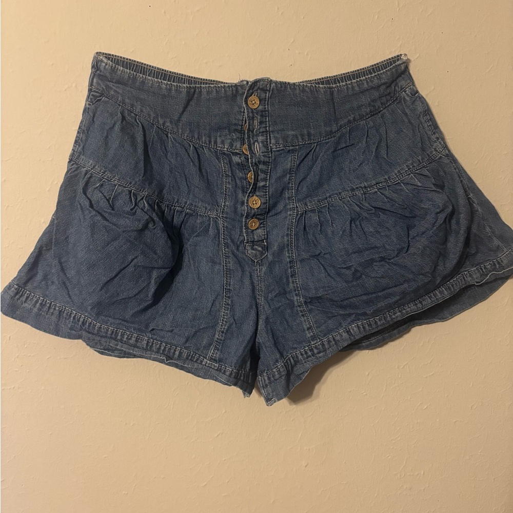 We The Free Blue Denim Jean Shorts